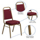 Burgundy Patterned Fabric/Gold Frame |#| Trapezoidal Back Stacking Banquet Chair in Burg Patterned Fabric - Gold Frame