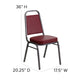 Burgundy Vinyl/Silver Vein Frame |#| Trapezoidal Back Stacking Banquet Chair in Burgundy Vinyl with 2.5inch Thick Seat