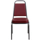 Burgundy Vinyl/Silver Vein Frame |#| Trapezoidal Back Stacking Banquet Chair in Burgundy Vinyl with 2.5inch Thick Seat