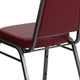 Burgundy Vinyl/Silver Vein Frame |#| Trapezoidal Back Stacking Banquet Chair in Burgundy Vinyl with 2.5inch Thick Seat