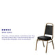 Black Vinyl/Gold Frame |#| Trapezoidal Back Stacking Banquet Chair in Black Vinyl - Gold Frame