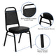 Black Vinyl/Black Frame |#| Trapezoidal Back Stacking Banquet Chair in Black Vinyl with 2.5inch Thick Seat