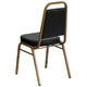 Black Vinyl/Gold Frame |#| Trapezoidal Back Stacking Banquet Chair in Black Vinyl - Gold Frame