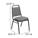 Gray Fabric/Silver Vein Frame |#| Trapezoidal Back Banquet Stack Chair, 2.5inch Seat - Gray Fabric/Silver Vein Frame