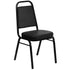 Black Vinyl/Black Frame |#| Trapezoidal Back Stacking Banquet Chair in Black Vinyl with 2.5" Thick Seat