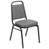 Gray Fabric/Silver Vein Frame |#| Trapezoidal Back Banquet Stack Chair, 2.5" Seat - Gray Fabric/Silver Vein Frame