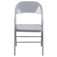 Gray |#| Triple Braced & Double Hinged Gray Metal Folding Chair - Commercial Chair