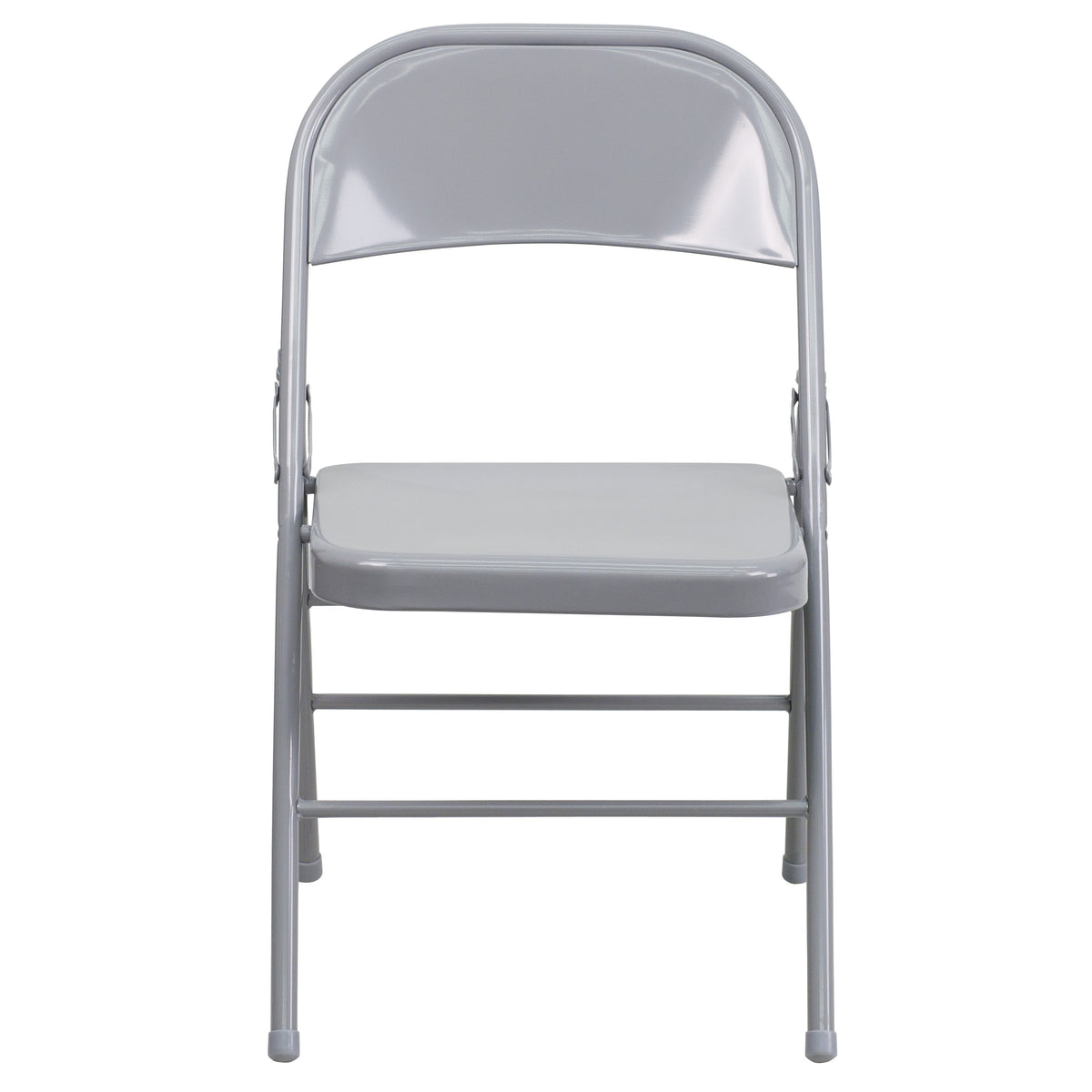 Gray |#| Triple Braced & Double Hinged Gray Metal Folding Chair - Commercial Chair