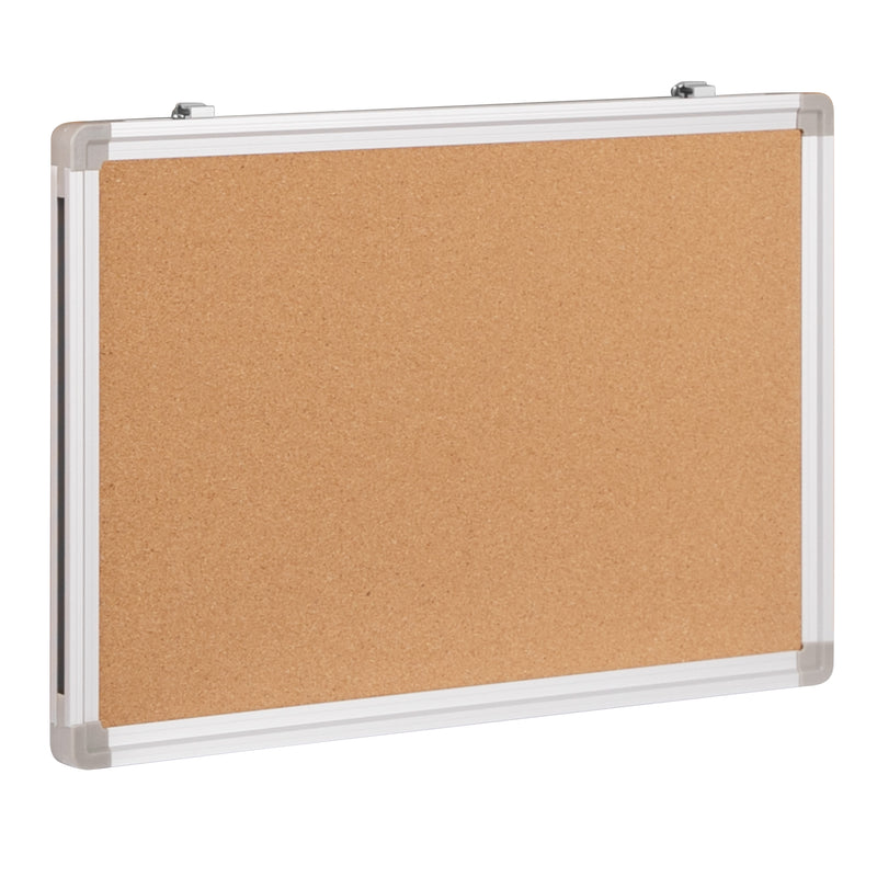 17.75"W x 11.75"H |#| 17.75"W x 11.75"H Personal Sized Natural Cork Board - Aluminum Frame, Memo Board