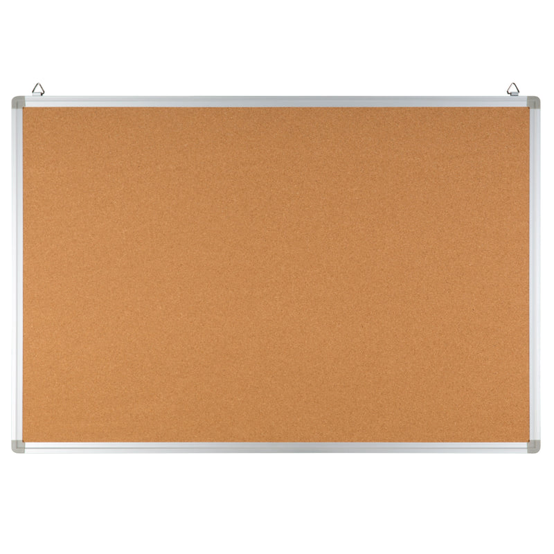 35.5"W x 23.5"H |#| 35.5"W x 23.5"H Wall Mounted Natural Cork Board - Aluminum Frame, Notes/Memos