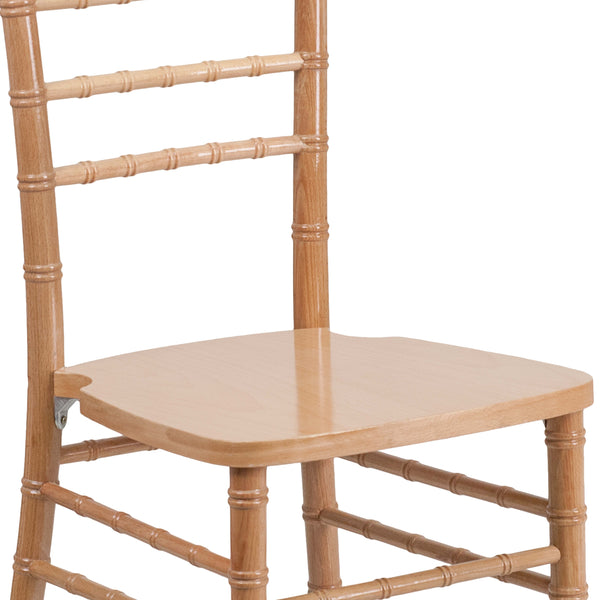 Natural |#| 1100lb. Capacity Natural Wood Stackable Chiavari Event Chair