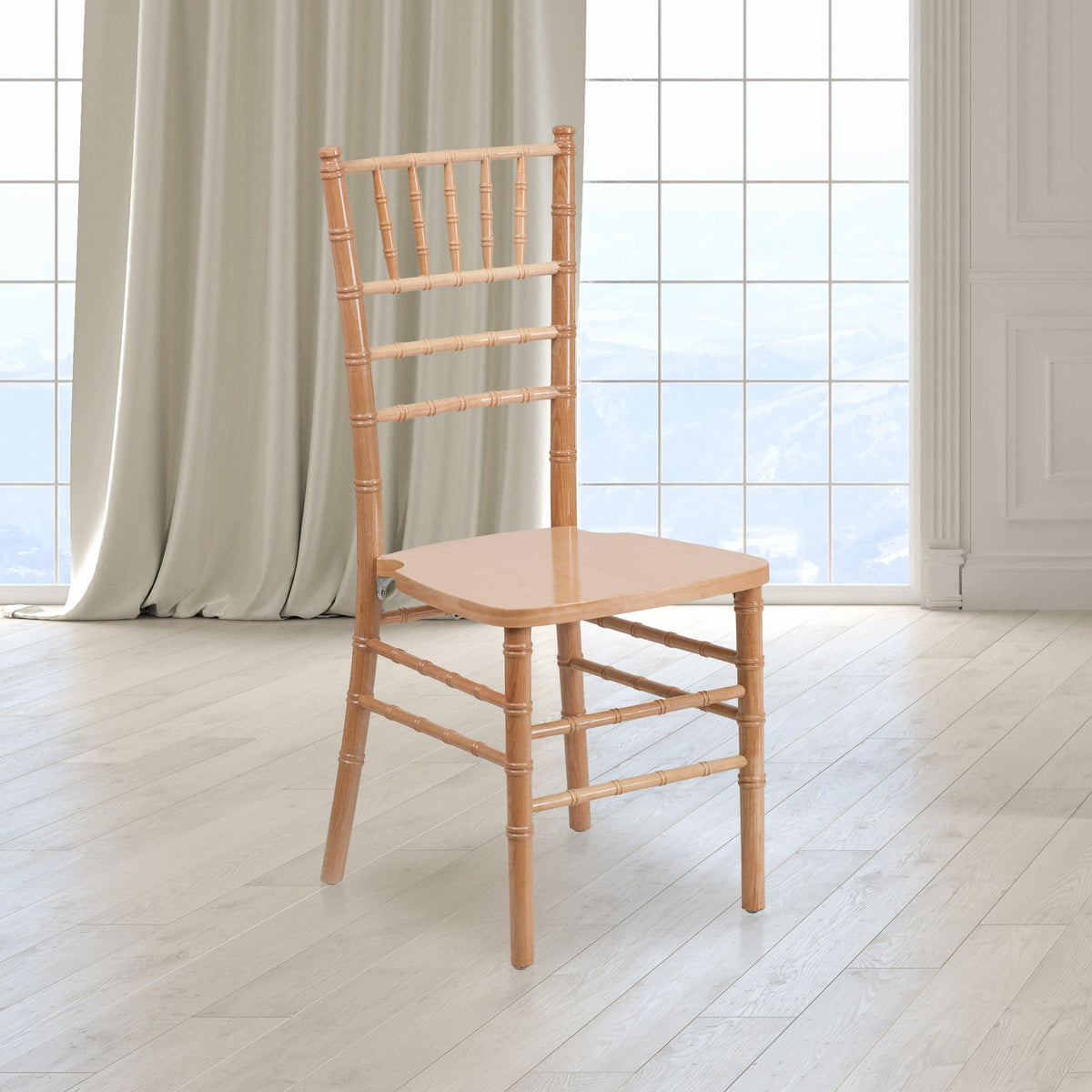 Natural |#| 1100lb. Capacity Natural Wood Stackable Chiavari Event Chair
