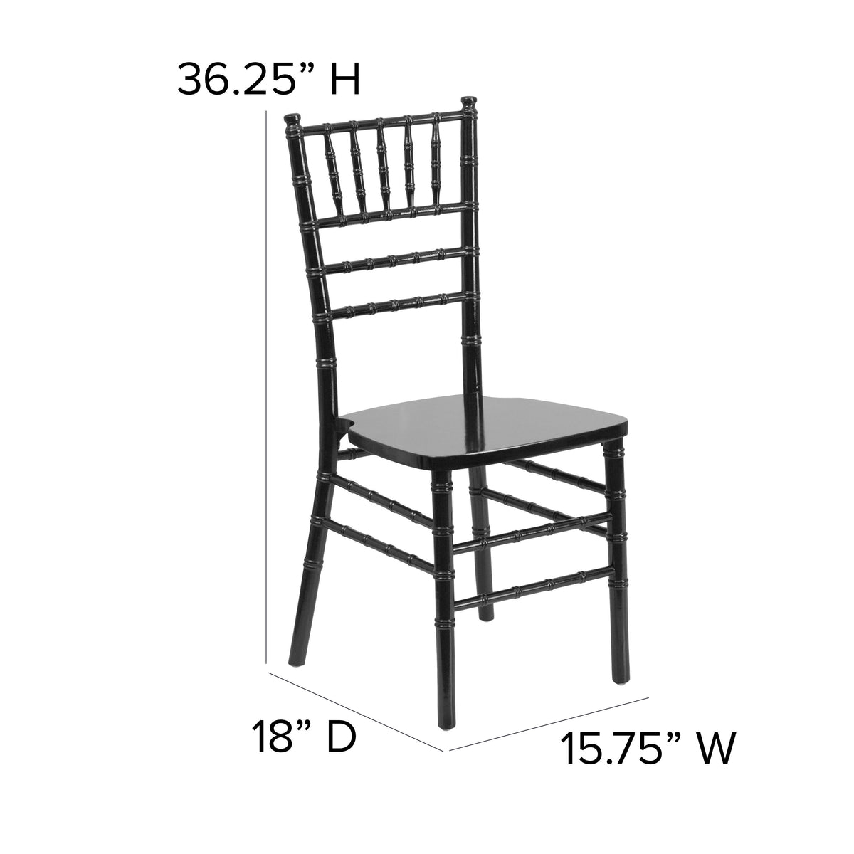 Black |#| 1100lb. Capacity Black Wood Stackable Chiavari Event Chair