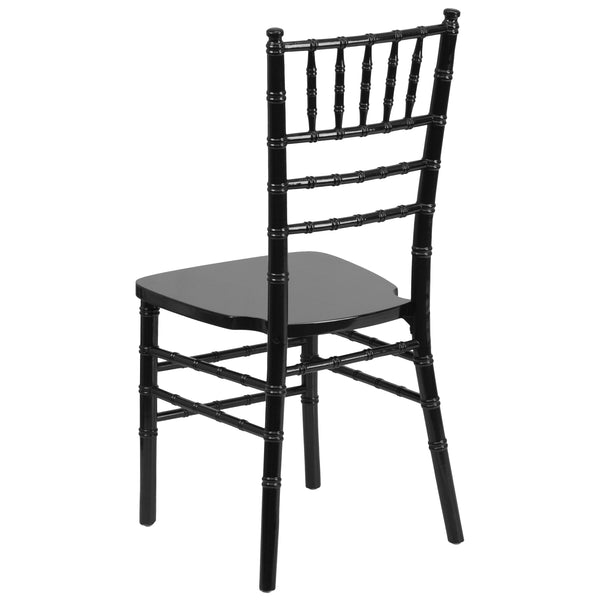 Black |#| 1100lb. Capacity Black Wood Stackable Chiavari Event Chair