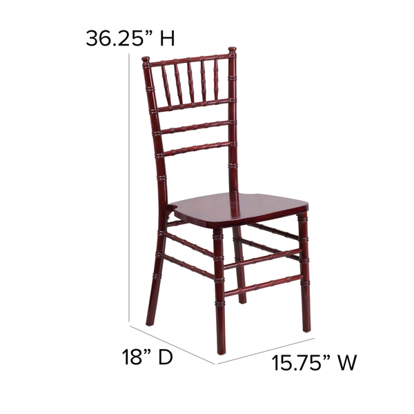 Mahogany |#| 1100lb. Capacity Mahogany Wood Stackable Chiavari Event Chair
