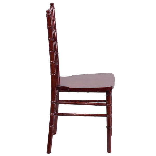 Mahogany |#| 1100lb. Capacity Mahogany Wood Stackable Chiavari Event Chair