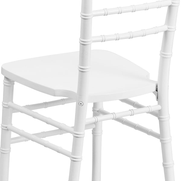 White |#| 1100lb. Capacity White Wood Stackable Chiavari Event Chair