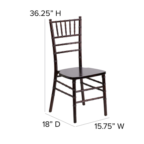 Walnut |#| 1100lb. Capacity Walnut Wood Stackable Chiavari Event Chair