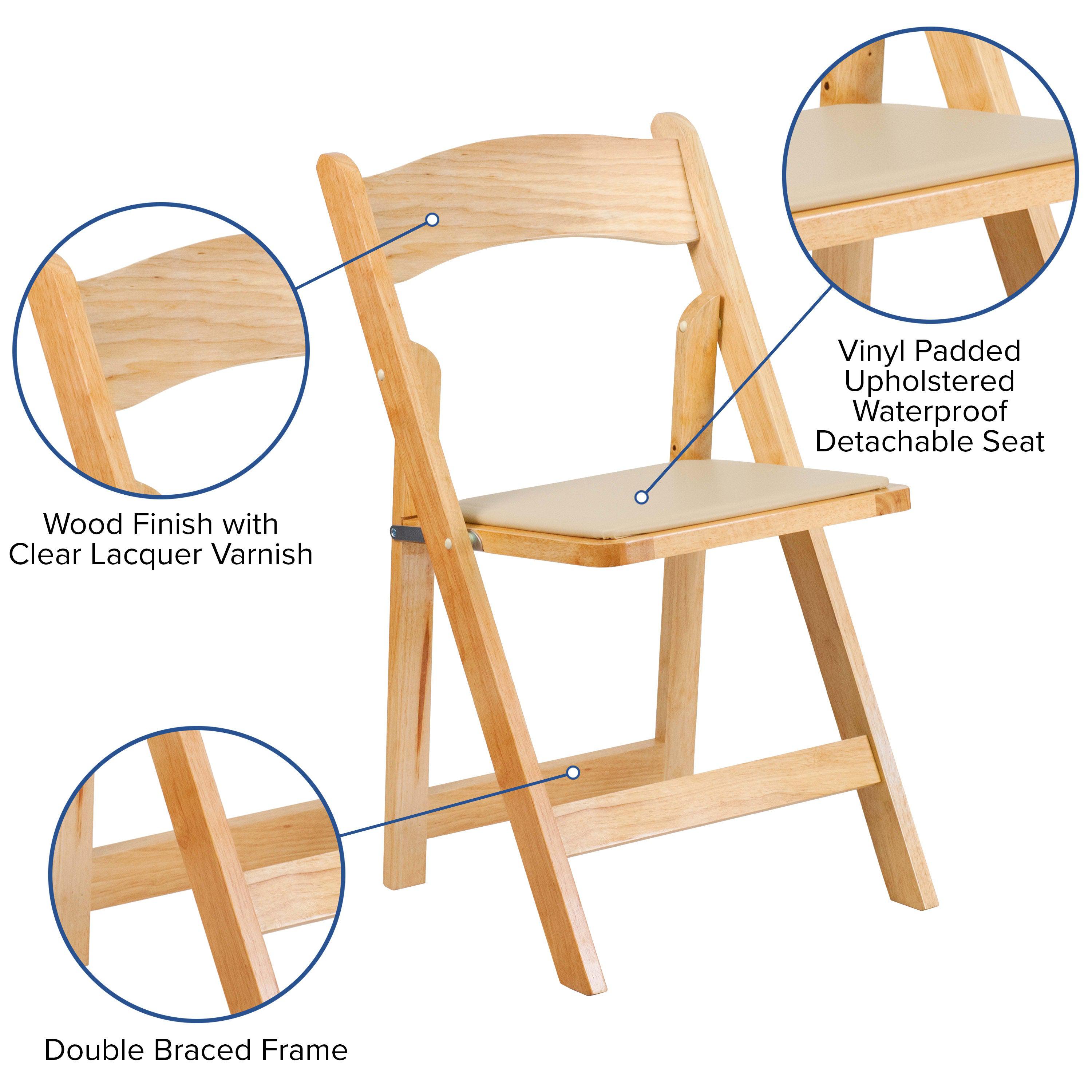Natural wood folding discount chair