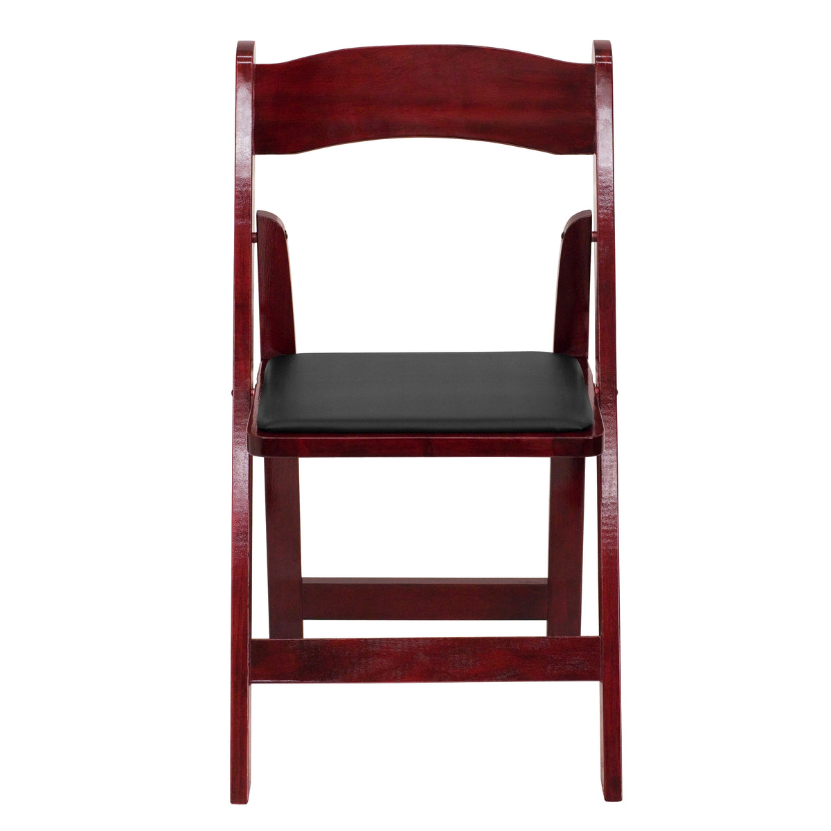 Mahogany |#| Mahogany Wood Folding Chair with Detachable Vinyl Padded Seat