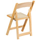 Natural |#| Natural Wood Folding Chair with Vinyl Padded Seat