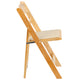 Natural |#| Natural Wood Folding Chair with Vinyl Padded Seat