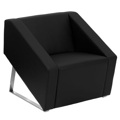 HERCULES Smart Series LeatherSoft Lounge Chair with Triangular Shaped Base - View 1