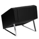 Black |#| Black LeatherSoft Lounge Chair with Triangular Shaped Base