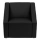 Black |#| Black LeatherSoft Lounge Chair with Triangular Shaped Base