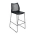 Black Plastic/Black Frame |#| Stackable Sled Base Barstool with Vented Back and Integrated Footrest in Black