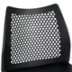 Black Plastic/Black Frame |#| Stackable Sled Base Barstool with Vented Back and Integrated Footrest in Black