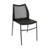 Black Plastic/Black Frame |#| Stackable Chair with Vented Back and Waterfall Seat in Black