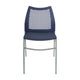 Navy Plastic/Gray Frame |#| Stackable Chair with Vented Back and Waterfall Seat in Black
