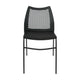 Black Plastic/Black Frame |#| Stackable Chair with Vented Back and Waterfall Seat in Black