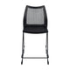Black Plastic/Black Frame |#| Stackable Sled Base Counter Stool with Vented Back and Footrest in Black