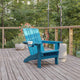 Blue |#| Commercial Grade All-Weather Adirondack Chair with Swiveling Cupholder - Blue