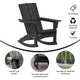 Black |#| Commercial All-Weather Rocking Adirondack Chair with Swiveling Cupholder - Black
