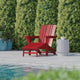 Red |#| Commercial All-Weather Adirondack Chair with Pullout Ottoman & Cupholder - Red