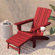 Red |#| Commercial All-Weather Adirondack Chair with Pullout Ottoman & Cupholder - Red