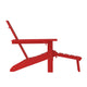 Red |#| Commercial All-Weather Adirondack Chair with Pullout Ottoman & Cupholder - Red