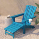 Blue |#| Commercial All-Weather Adirondack Chair with Pullout Ottoman & Cupholder - Blue