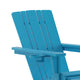 Blue |#| Commercial All-Weather Adirondack Chair with Pullout Ottoman & Cupholder - Blue