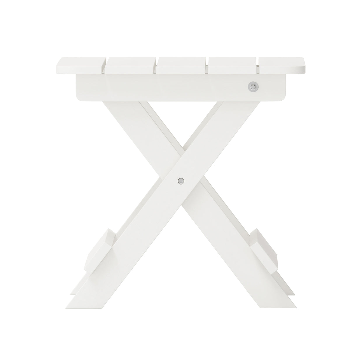 White |#| Commercial Grade All-Weather Portable Folding Adirondack Side Table - White