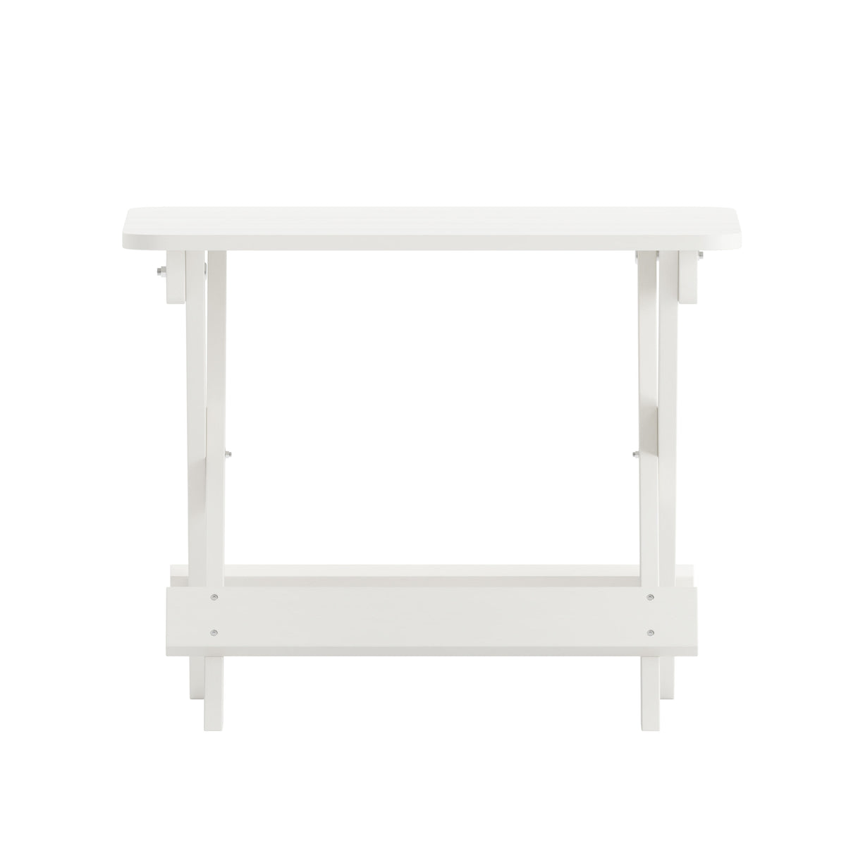 White |#| Commercial Grade All-Weather Portable Folding Adirondack Side Table - White