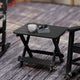 Black |#| Commercial Grade All-Weather Portable Folding Adirondack Side Table - Black