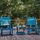 Blue |#| Commercial Grade All-Weather Portable Folding Adirondack Side Table - Blue