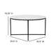 White Marble Top/Matte Black Frame |#| White Marble Finish Coffee Table with Crisscross Matte Black Metal Frame