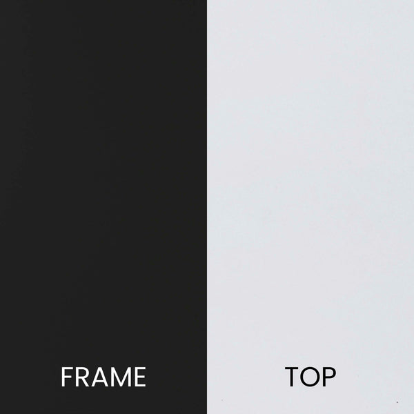 White Top/Brushed Gold Frame |#| White Finish Table Set with Brushed Gold X Metal Frame-Coffee Table-2 End Tables