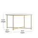White Top/Brushed Gold Frame |#| White Finish Table Set with Brushed Gold X Metal Frame-Coffee Table-2 End Tables