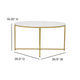 White Marble Top/Brushed Gold Frame |#| Marble Finish Table Set - Brushed Gold X Metal Frame-Coffee Table-2 End Tables